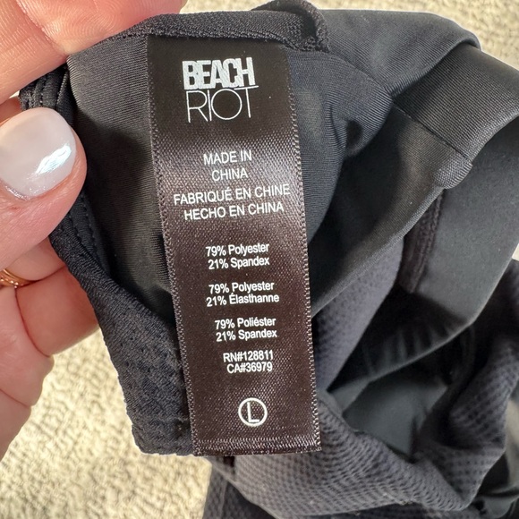 NWT Beach Riot Yara Top Black Waffle Size L / BLACK WAFFLE - Picture 6 of 6